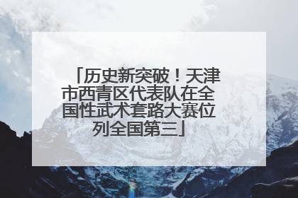 历史新突破！天津市西青区代表队在全国性武术套路大赛位列全国第三