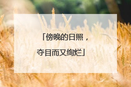 傍晚的日照，夺目而又绚烂