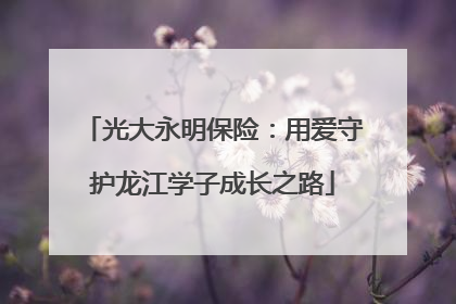 光大永明保险：用爱守护龙江学子成长之路