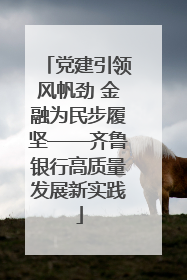 党建引领风帆劲 金融为民步履坚——齐鲁银行高质量发展新实践