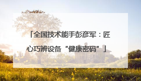 全国技术能手彭彦军：匠心巧辨设备“健康密码”
