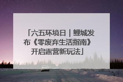 六五环境日｜鲤城发布《零废弃生活指南》开启露营新玩法