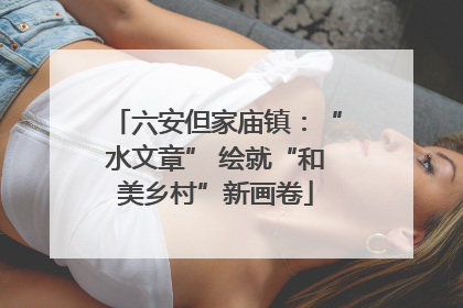 六安但家庙镇：“水文章” 绘就“和美乡村”新画卷