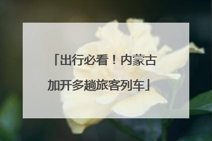 出行必看！内蒙古加开多趟旅客列车
