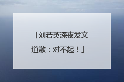 刘若英深夜发文道歉：对不起！