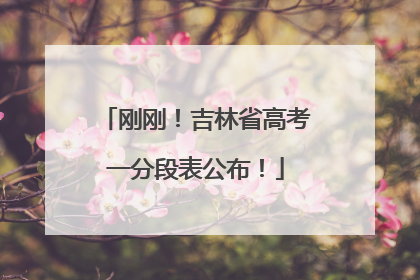 刚刚！吉林省高考一分段表公布！