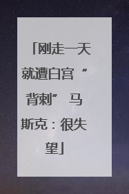 刚走一天就遭白宫“背刺” 马斯克：很失望