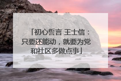 初心誓言 王士信：只要还能动，就要为党和社区多做点事
