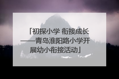 初探小学 衔接成长——青岛淮阳路小学开展幼小衔接活动