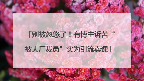 别被忽悠了！有博主诉苦“被大厂裁员”实为引流卖课