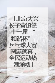 北京大兴长子营镇第十一届 “和谐杯” 乒乓球大赛圆满落幕，全民运动热潮涌动