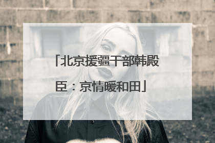 北京援疆干部韩殿臣：京情暖和田