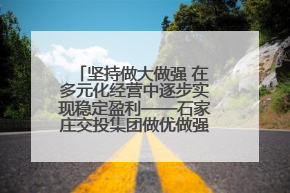 坚持做大做强 在多元化经营中逐步实现稳定盈利——石家庄交投集团做优做强典型报道之三