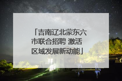 吉南辽北蒙东六市联合招聘 激活区域发展新动能