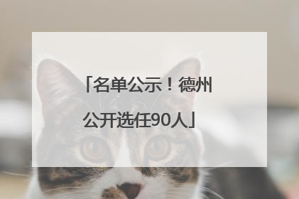 名单公示！德州公开选任90人