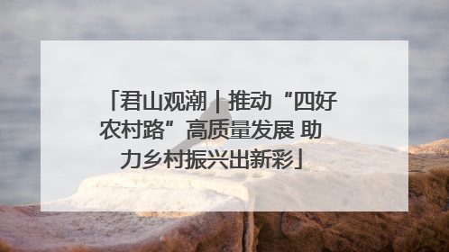 君山观潮｜推动“四好农村路”高质量发展 助力乡村振兴出新彩