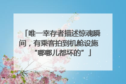 唯一幸存者描述惊魂瞬间，有乘客拍到机舱设施“哪哪儿都坏的”