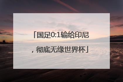 国足0:1输给印尼，彻底无缘世界杯