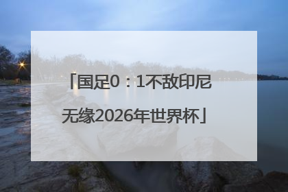 国足0：1不敌印尼 无缘2026年世界杯