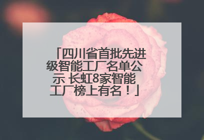 四川省首批先进级智能工厂名单公示 长虹8家智能工厂榜上有名！