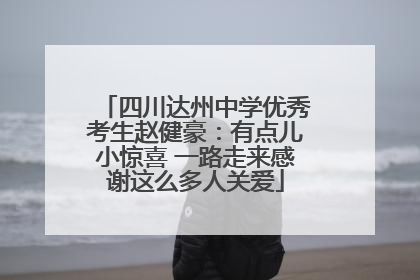 四川达州中学优秀考生赵健豪：有点儿小惊喜 一路走来感谢这么多人关爱