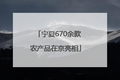 宁夏670余款农产品在京亮相