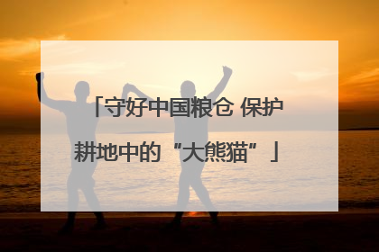 守好中国粮仓 保护耕地中的“大熊猫”