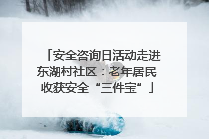 安全咨询日活动走进东湖村社区：老年居民收获安全“三件宝”
