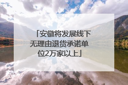安徽将发展线下无理由退货承诺单位2万家以上