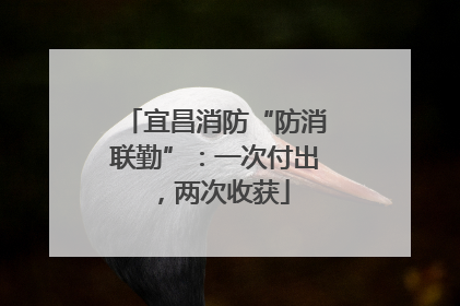 宜昌消防“防消联勤”：一次付出，两次收获