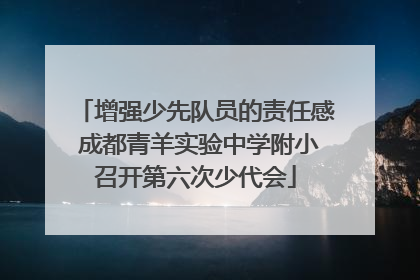 增强少先队员的责任感 成都青羊实验中学附小召开第六次少代会