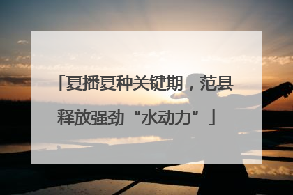 夏播夏种关键期，范县释放强劲“水动力”