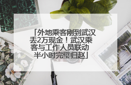 外地乘客刚到武汉丢2万现金！武汉乘客与工作人员联动 半小时完璧归赵