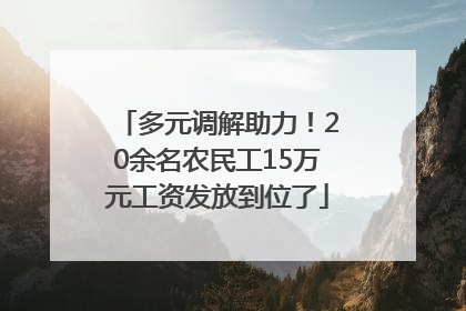 多元调解助力！20余名农民工15万元工资发放到位了