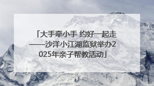 大手牵小手 约好一起走——沙洋小江湖监狱举办2025年亲子帮教活动