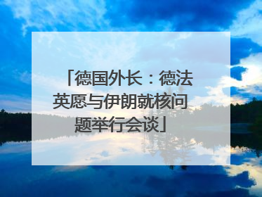 德国外长：德法英愿与伊朗就核问题举行会谈
