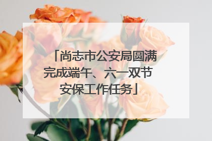 尚志市公安局圆满完成端午、六一双节安保工作任务