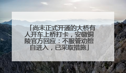 尚未正式开通的大桥有人开车上桥打卡，安徽铜陵官方回应：不服管劝擅自进入，已采取措施