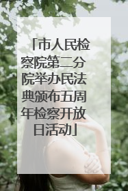 市人民检察院第二分院举办民法典颁布五周年检察开放日活动