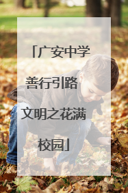 广安中学善行引路 文明之花满校园