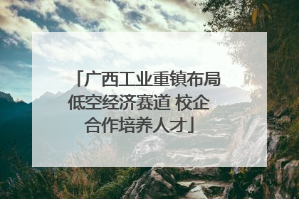广西工业重镇布局低空经济赛道 校企合作培养人才