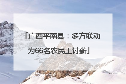 广西平南县：多方联动为66名农民工讨薪
