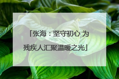 张海：坚守初心 为残疾人汇聚温暖之光