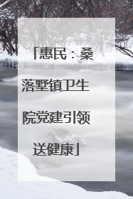 惠民：桑落墅镇卫生院党建引领送健康