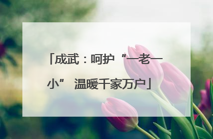 成武：呵护“一老一小” 温暖千家万户