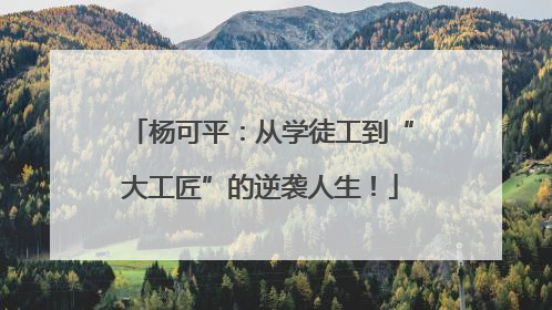 杨可平：从学徒工到“大工匠”的逆袭人生！