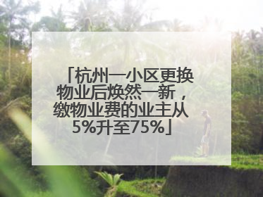 杭州一小区更换物业后焕然一新，缴物业费的业主从5%升至75%
