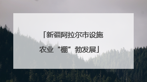 新疆阿拉尔市设施农业“棚”勃发展