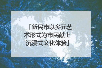 新民市以多元艺术形式为市民献上沉浸式文化体验