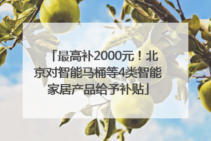 最高补2000元！北京对智能马桶等4类智能家居产品给予补贴